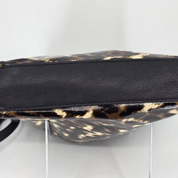 Style & Co Patent Leopard Print Double Zip Crossbody Messenger Bag - Picture 4 of 10